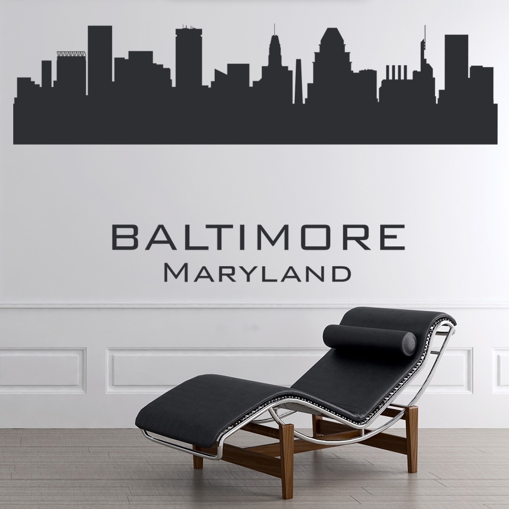 Baltimore Maryland USA City Skyline Wall Sticker | Icon Wall Stickers